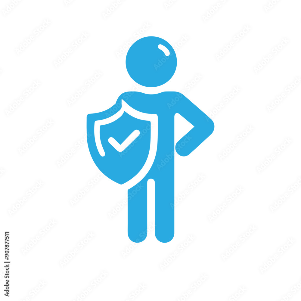 stickman with shield figure icon flat design stickman with shield figure icon flat design