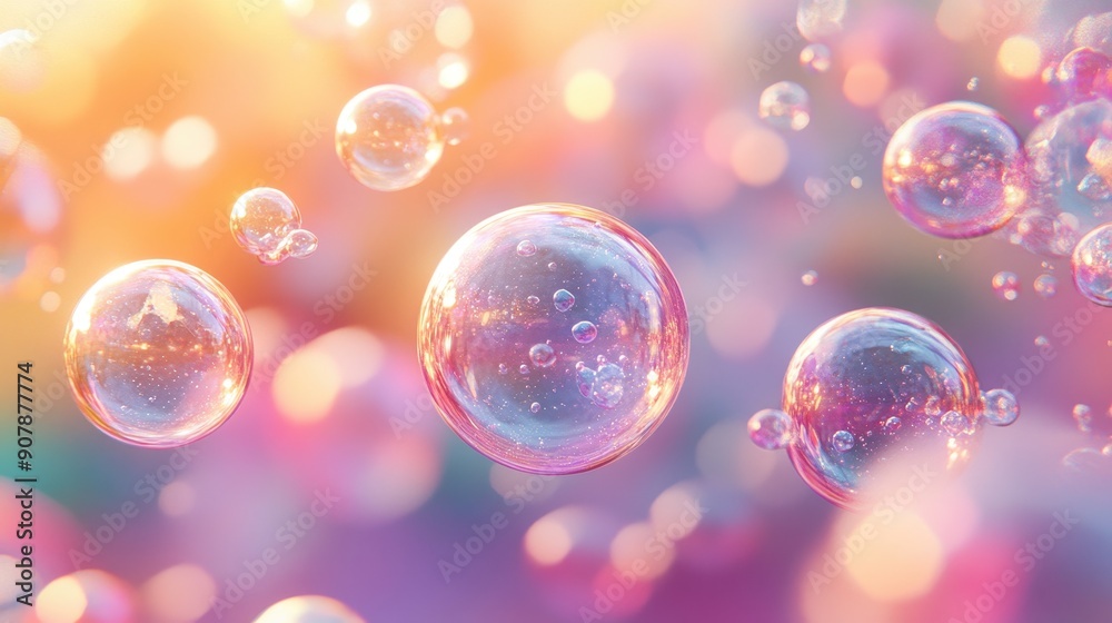 Bubbles in various sizes creating a whimsical background, organic shapes, playful and detailed Bubbles in various sizes creating a whimsical background, organic shapes, playful and detailed