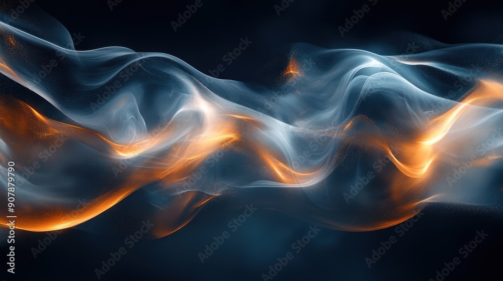 Obraz premium Smoke shapes in an abstract background, organic shapes, mysterious and elegant