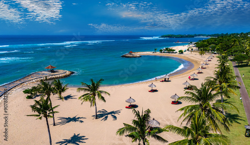 Fototapeta Naklejka Na Ścianę i Meble -  View of Nusa Dua beach in southern Bali, Indonesia