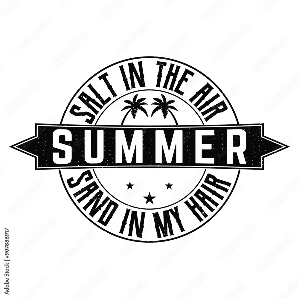 summer t shirt design Saying Salt in the air sand in the hair summer t shirt design Saying Salt in the air sand in the hair