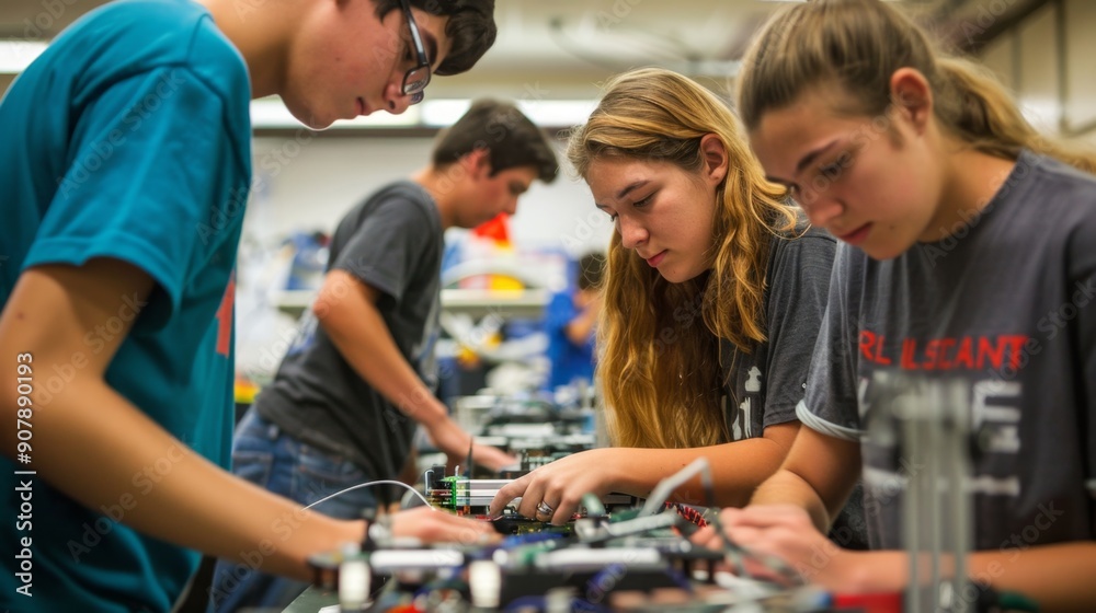 Teenagers Working on a STEM Project. Teenagers Working on a STEM Project.