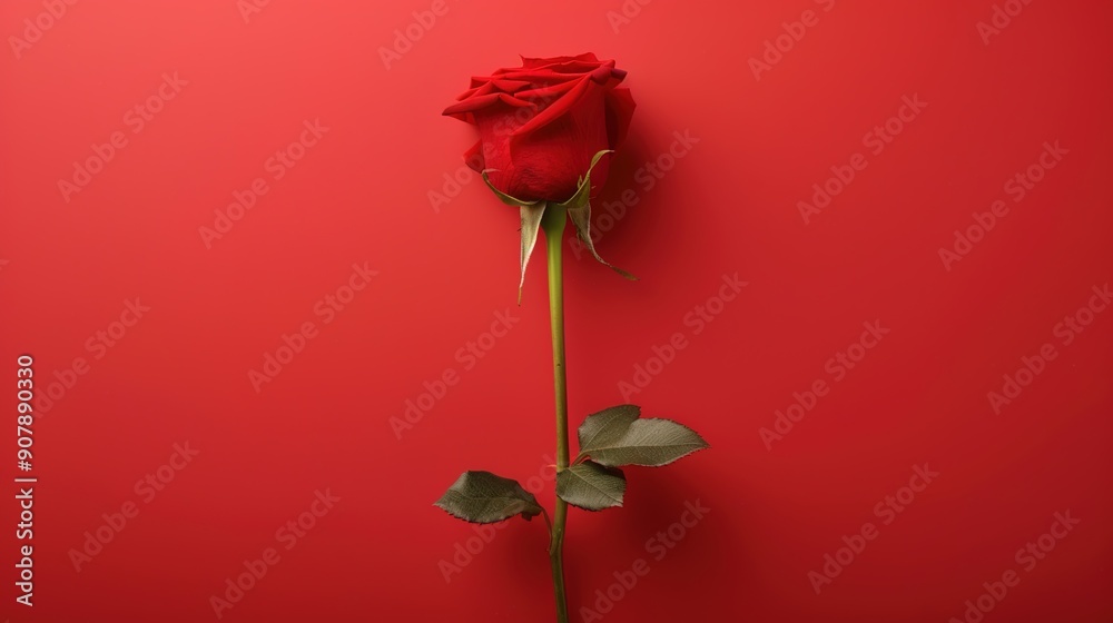 Fototapeta premium Elegant and Minimalistic Rose Background with Ample Copy Space.Valentine's Day, Weddings, Anniversaries, and Romantic Events.Greeting Cards, Invitations, Social Media, and Marketing Materials. love