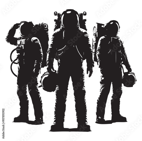 Astronaut silhouette vector icon.