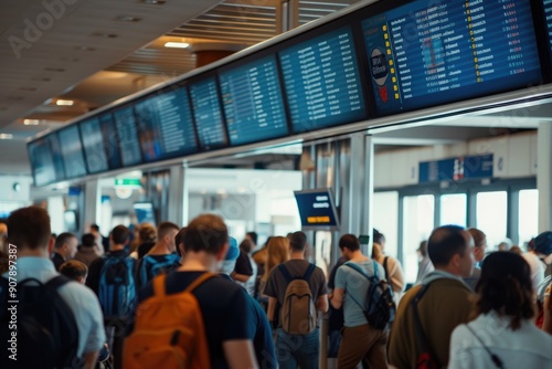 Overcrowded Check-In Counters and System Failure at Airport
