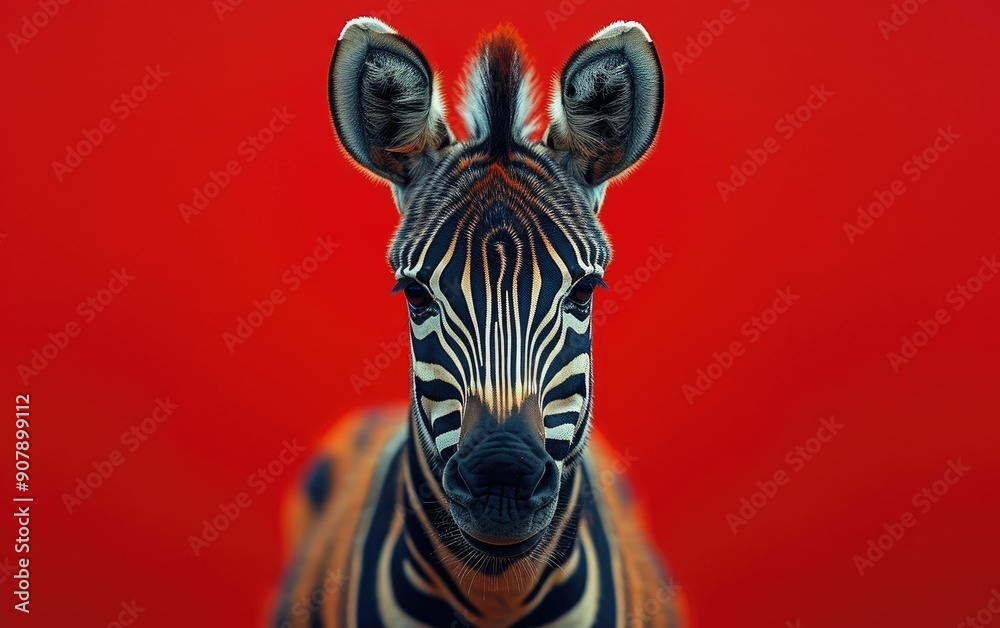 Majestic Zebra Against Solid Color Backdrop