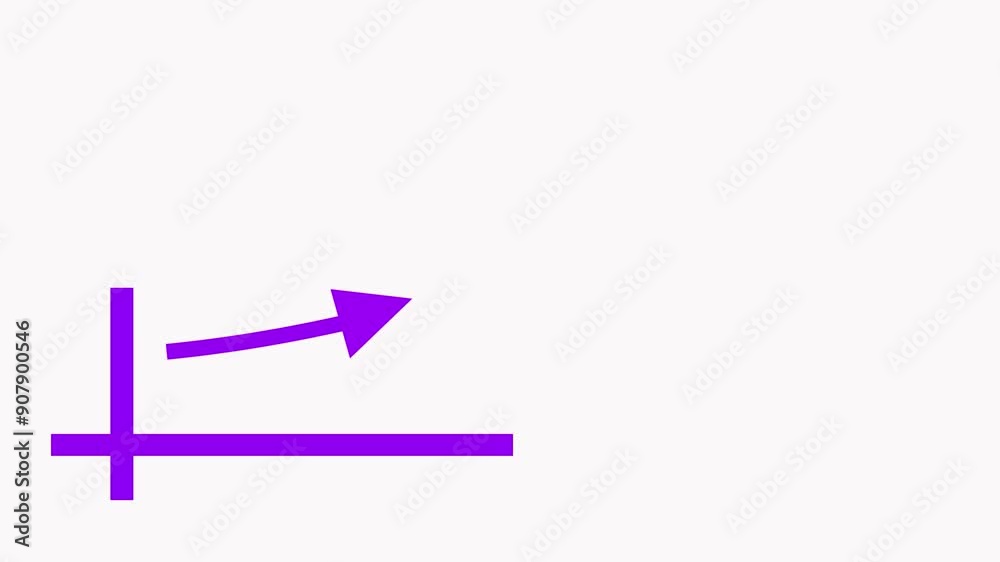 Business chart with purple color arrow symbol. Profit growing sign. Progress bar illustration. Chart increase - stock with white background. Business chart with purple color arrow symbol. Profit growing sign. Progress bar illustration. Chart increase - stock with white background.