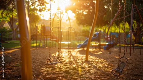 Swingset at Sunset.