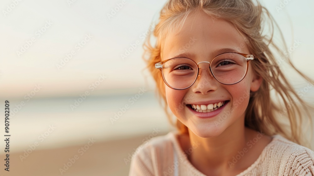 Playful Girl Showing Off Trendy Glasses Playful Girl Showing Off Trendy Glasses