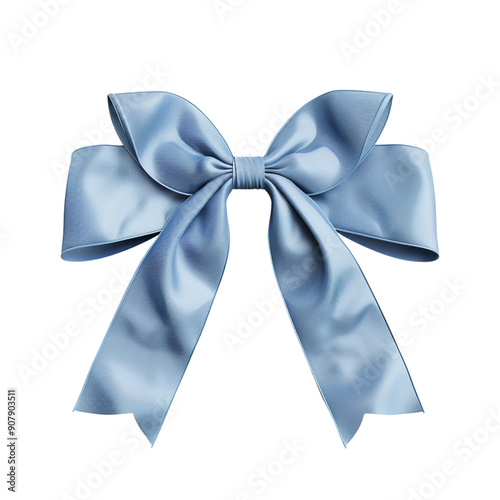 blue bow ribbin on white background render ultra  photo