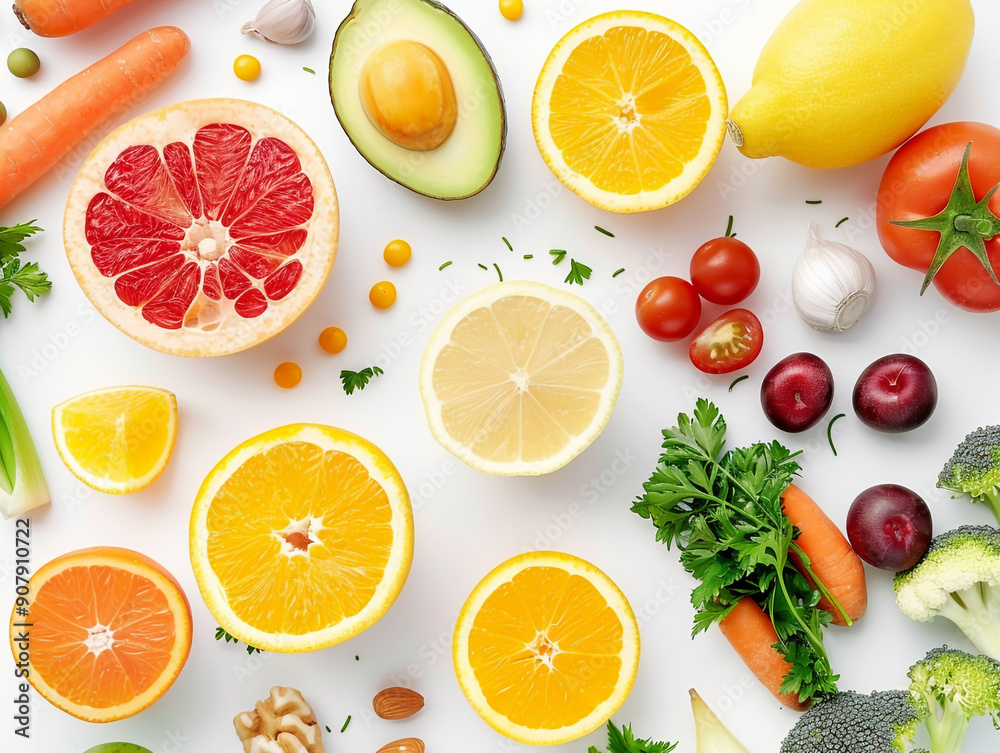 Healthy food fruits and vegetables for immunity boosting. Prevention and treatment of colds with vitamin C. Veggie or vegan food Healthy food fruits and vegetables for immunity boosting. Prevention and treatment of colds with vitamin C. Veggie or vegan food