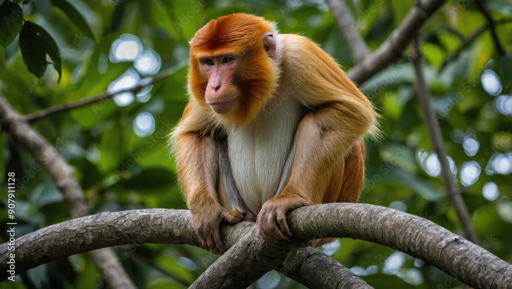a monkey sitting on a tree a monkey sitting on a tree