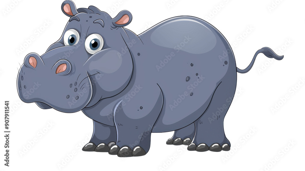 Cute cartoon hippo with big eyes and a friendly smile, perfect for children's books and playful designs. Isolated on transparent background. Cute cartoon hippo with big eyes and a friendly smile, perfect for children's books and playful designs. Isolated on transparent background.