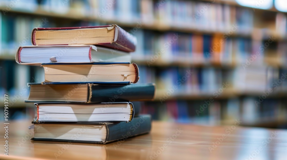 Stack of Books in a Library. Stack of Books in a Library.