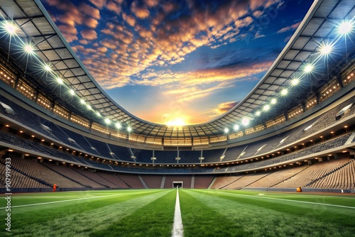 stadium 3d rendering, the imaginary soccer arena
