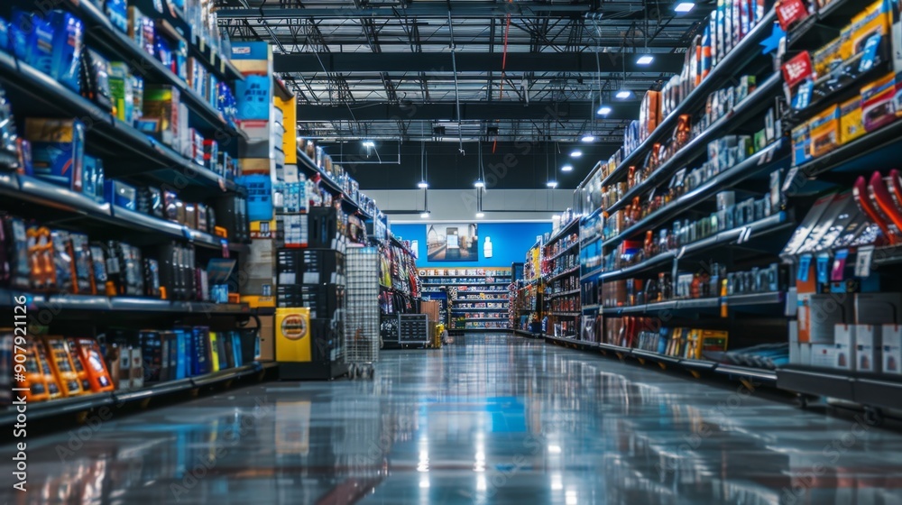 Empty Aisle in a Retail Store. Empty Aisle in a Retail Store.