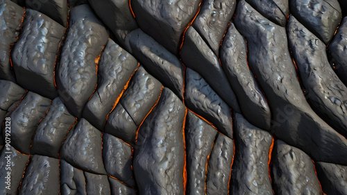 Obraz na płótnie pahoehoe basalt with a smooth, ropey surface