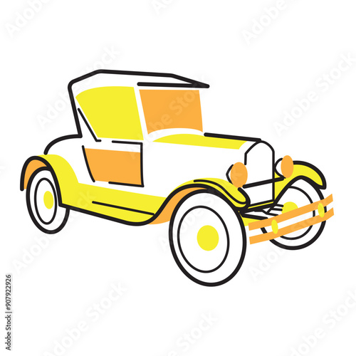 simple illustration of a vintage car
