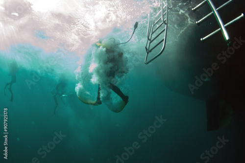 Diving is underwater swimming with special equipment. In English, where the word is taken from, the English word diving simply means 