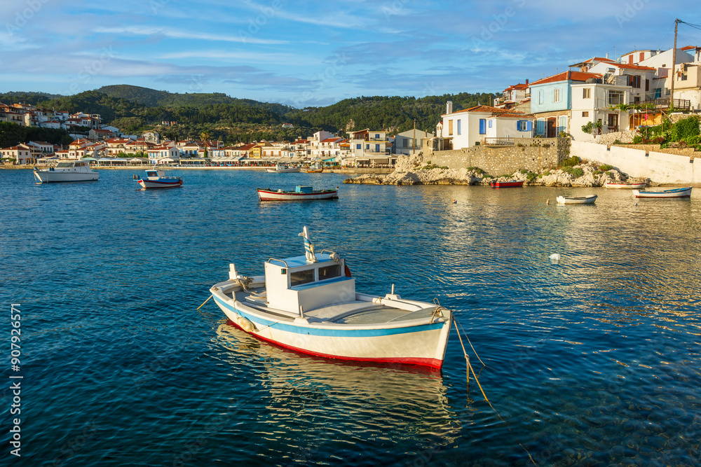 The Kokkari Harbour view in Samos Island of Greece The Kokkari Harbour view in Samos Island of Greece