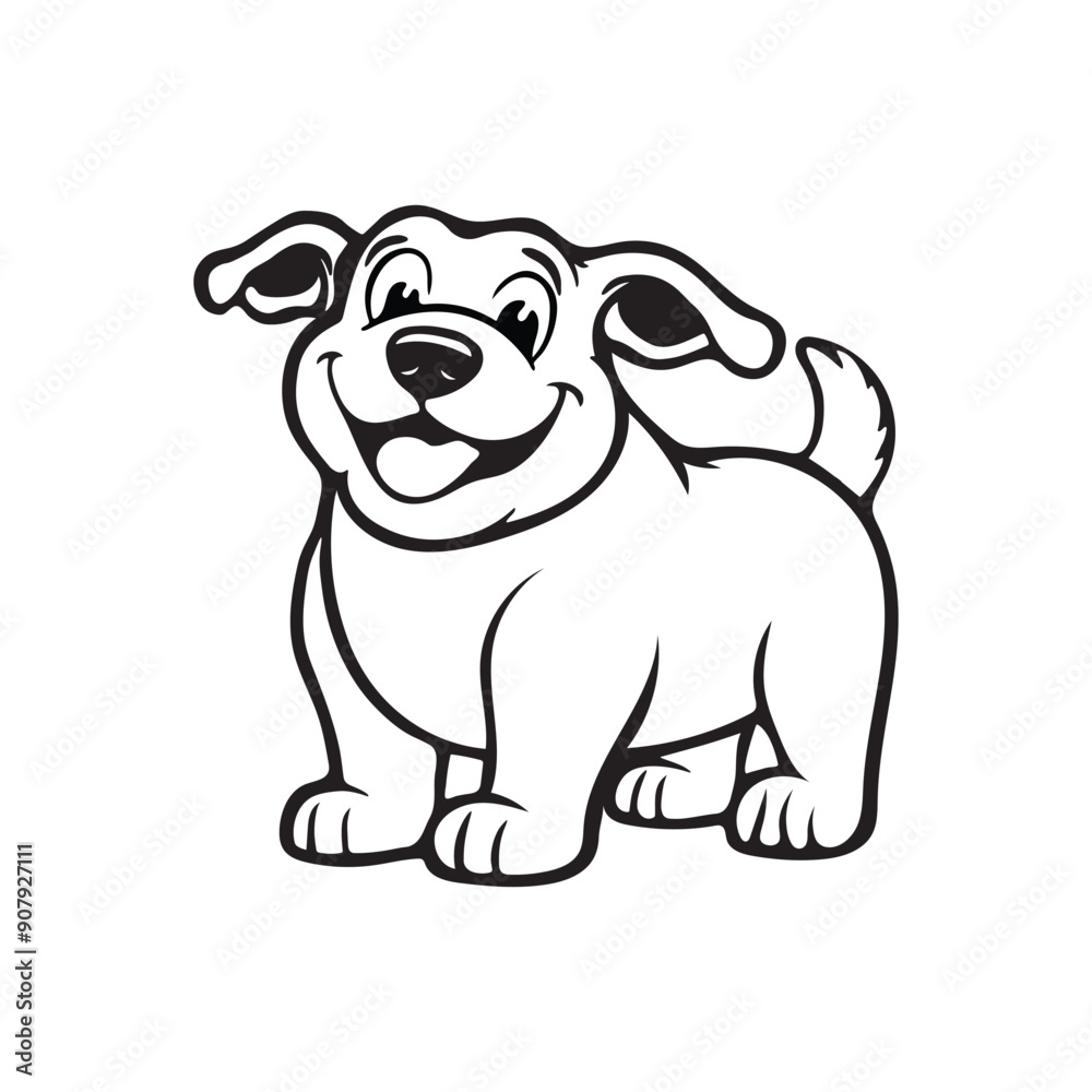 Obraz premium Dog vector art silhouette style illustration