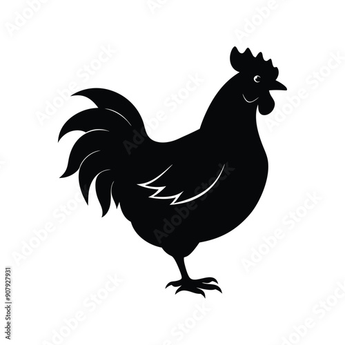 Download A chicken silhouette illustration Vector File.