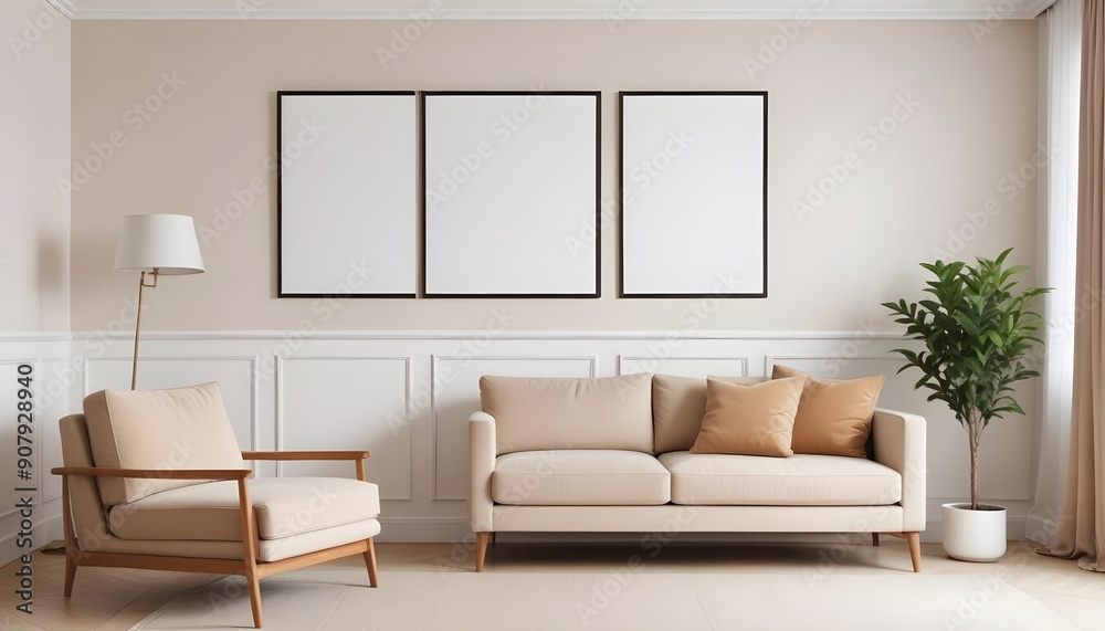 Fototapeta premium modern living room with sofa