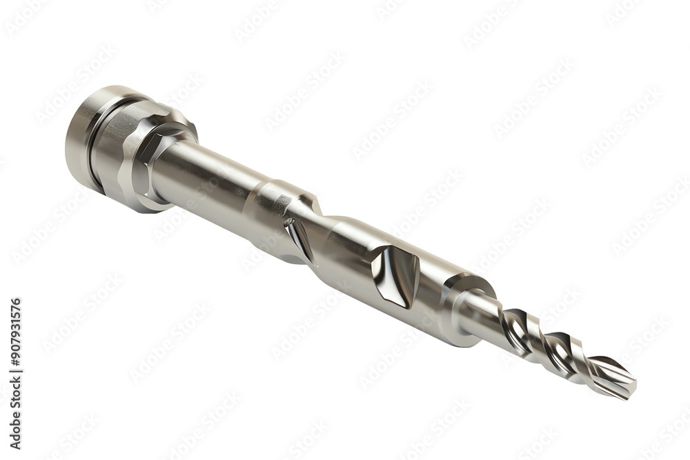 High-quality metal drill bit isolated on white background, perfect for industrial and construction projects requiring precision drilling. High-quality metal drill bit isolated on white background, perfect for industrial and construction projects requiring precision drilling.