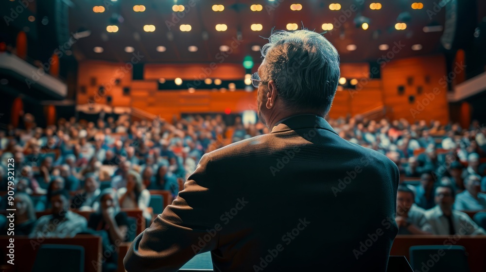 Leadership in Focus: A Speaker's Command at a Business Conference. Leadership in Focus: A Speaker's Command at a Business Conference.