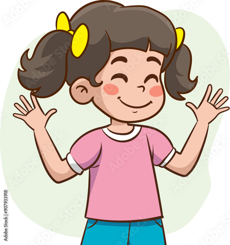 cute happy kids with optimistic body language.