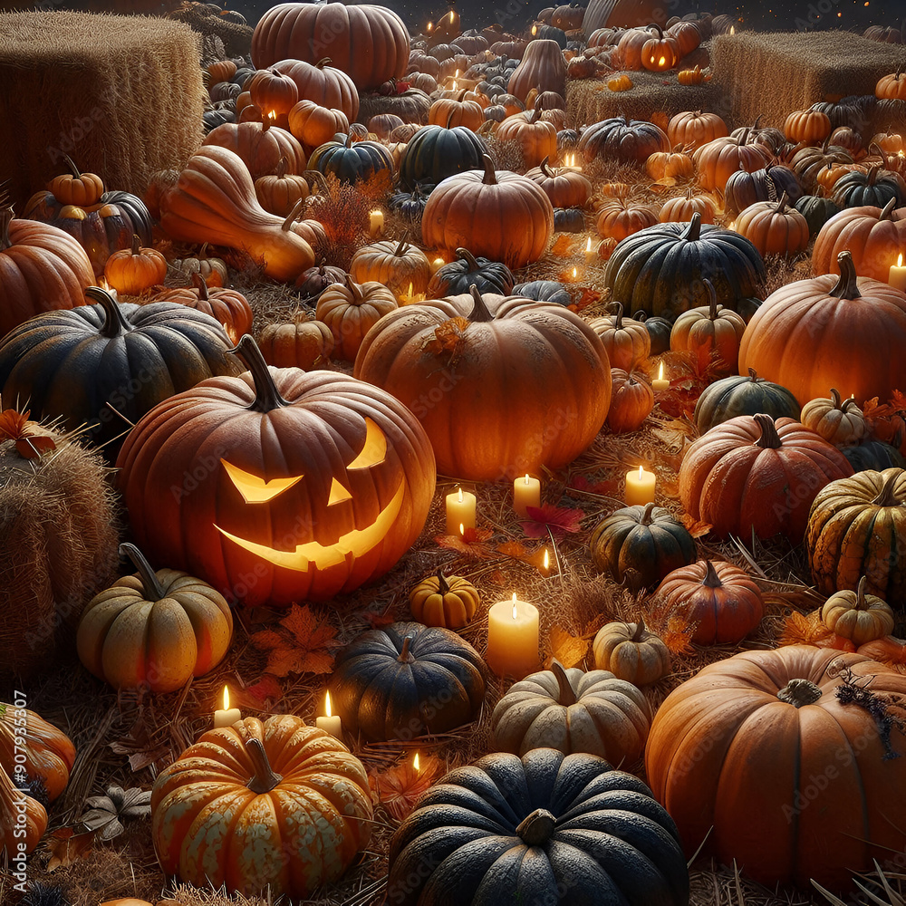 Halloween pumpkin patch generative ai Halloween pumpkin patch generative ai