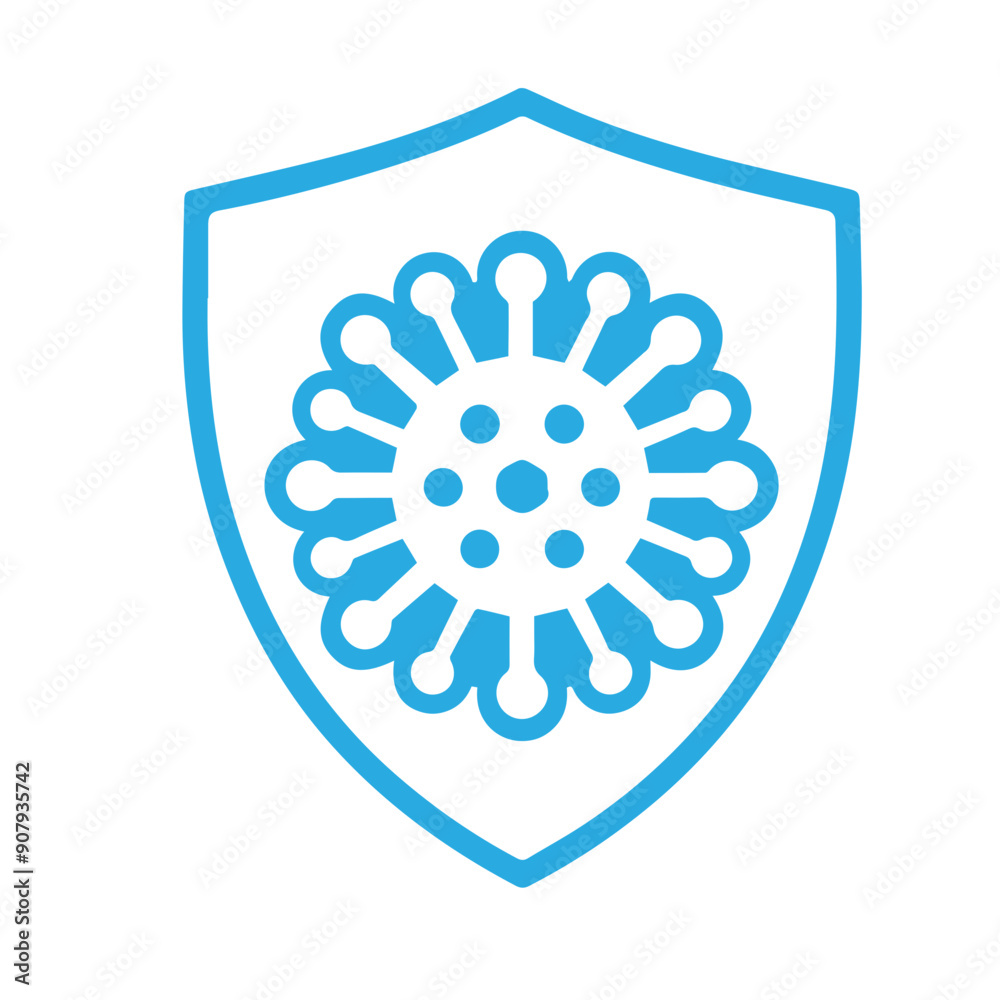 Virus protection icon flat design Virus protection icon flat design