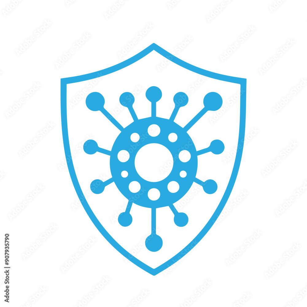 Virus protection icon flat design Virus protection icon flat design