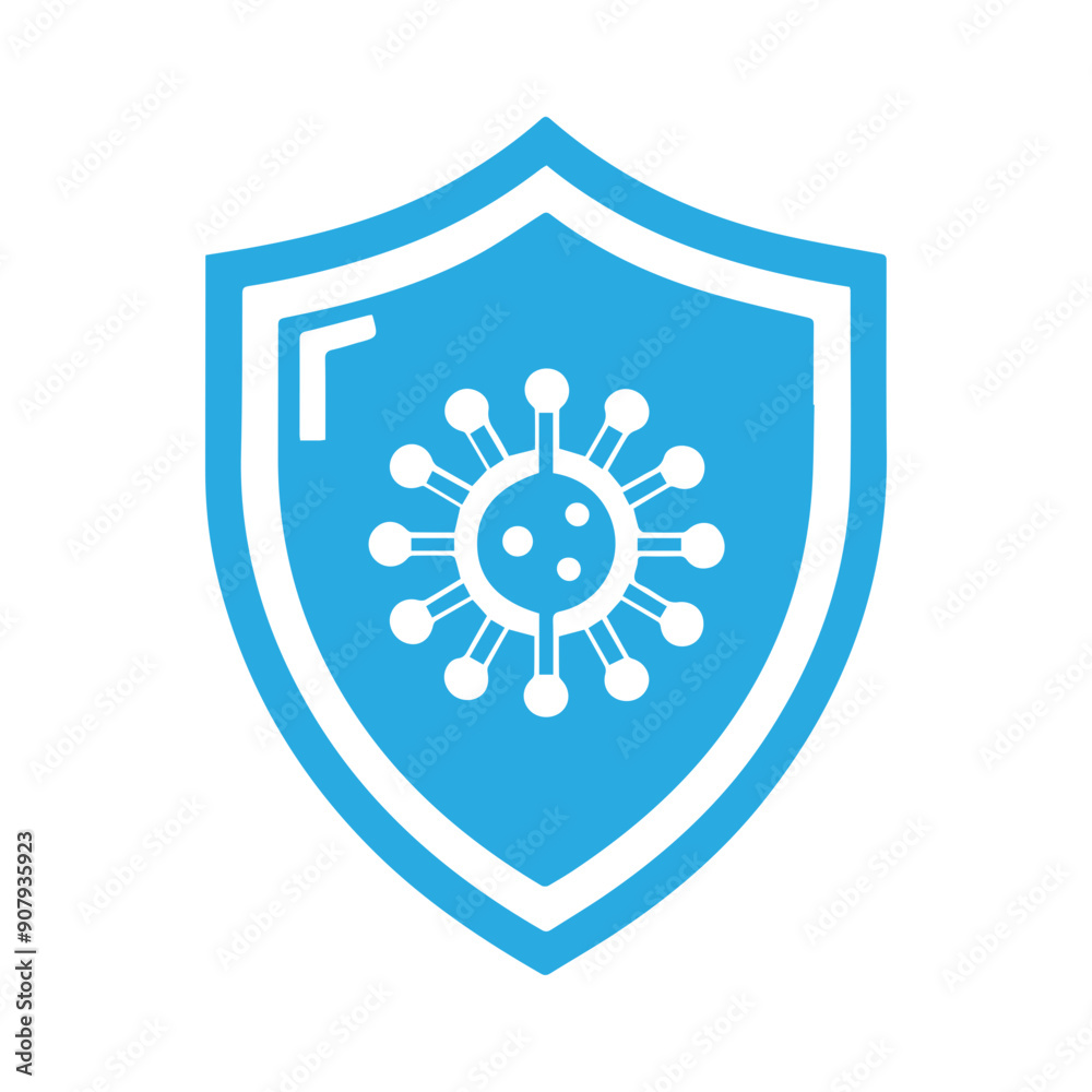 Virus protection icon flat design Virus protection icon flat design