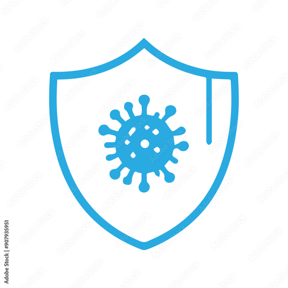  Virus protection icon flat design
