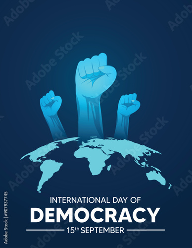International Day of Democracy 15th September vector poster