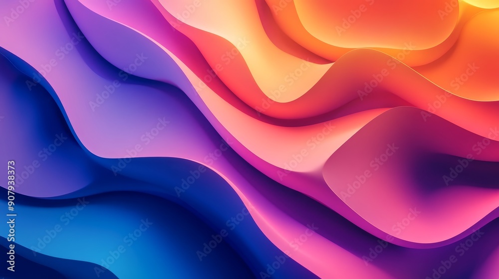 Abstract background with dynamic wave shapes in vibrant colors representing energy, flow, movement, and transition. Abstract background with dynamic wave shapes in vibrant colors representing energy, flow, movement, and transition.