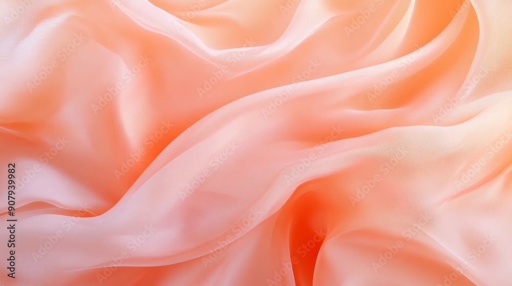 A close-up shot of a smooth, peach-colored fabric draped in soft folds. The texture is delicate and flowing, conveying a sense of elegance and luxury. A close-up shot of a smooth, peach-colored fabric draped in soft folds. The texture is delicate and flowing, conveying a sense of elegance and luxury.