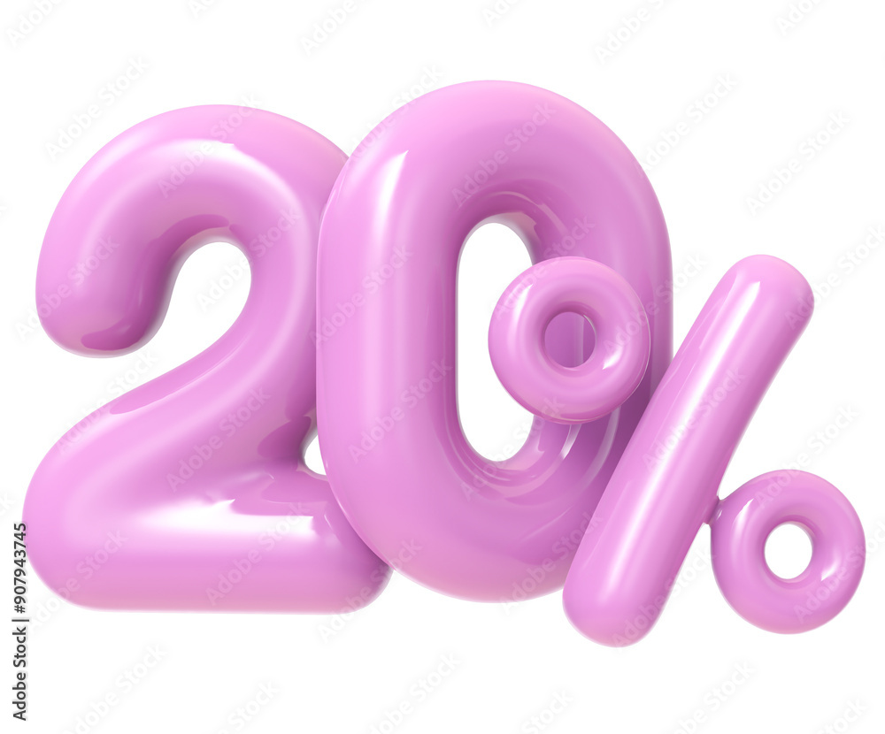 A 3D pink number with pink and white accents A 3D pink number with pink and white accents