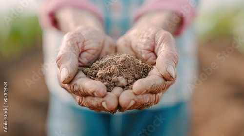 A close-up of a farmer's hands, showing signs of overwork and fatigue