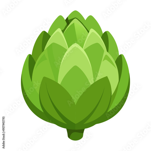 artichoke vegetable for cooking meals. A bright element isolated on white for design. Vector illustration
