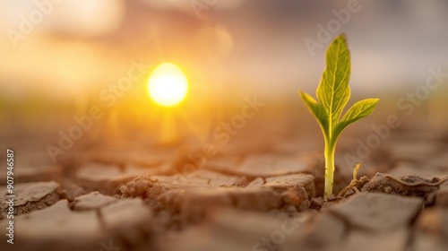 A close-up of parched soil with shriveled crops trying to survive