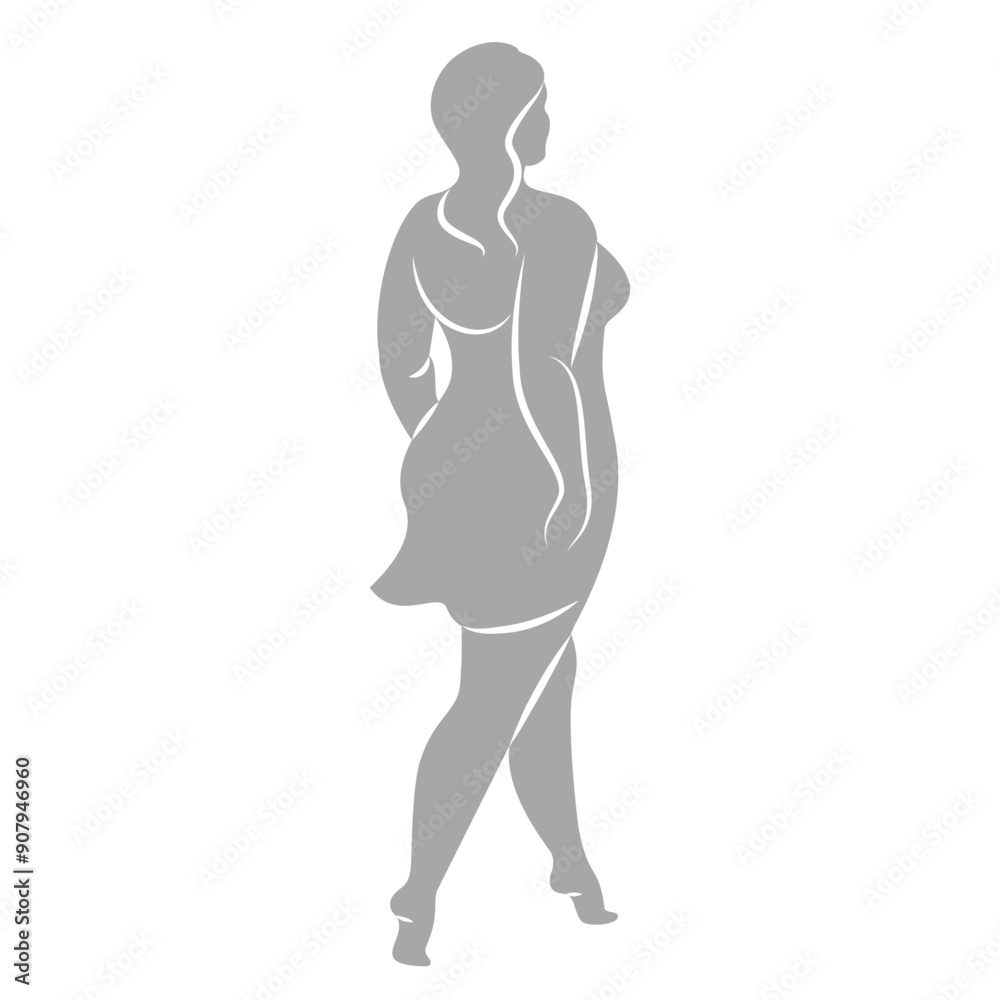 Silhouette figure of a slender woman. The girl is standing. The lady is full of beauty and sexuality. girl is overweight vector illustration. Silhouette figure of a slender woman. The girl is standing. The lady is full of beauty and sexuality. girl is overweight vector illustration.