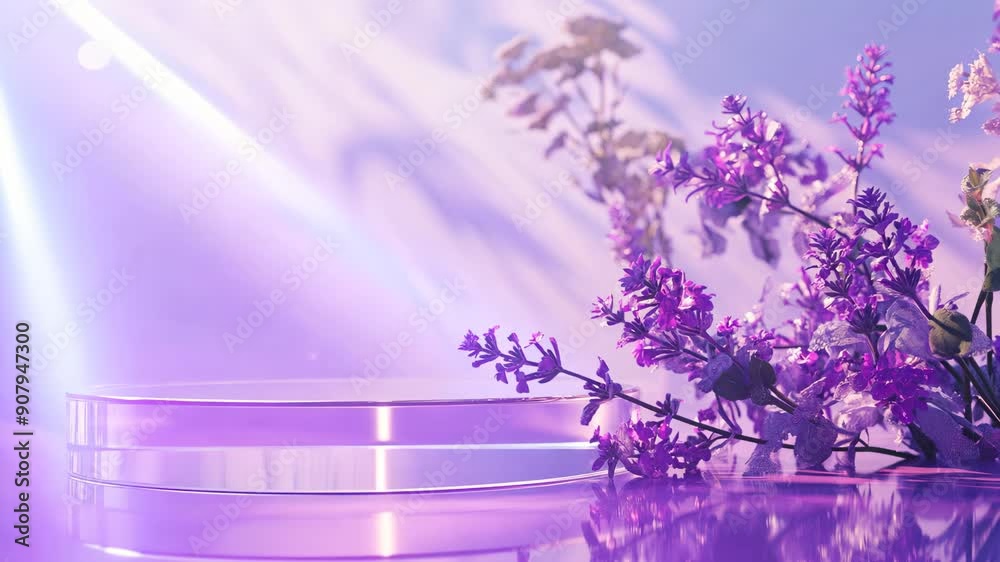 Purple Lavender Flower Product Display Background
