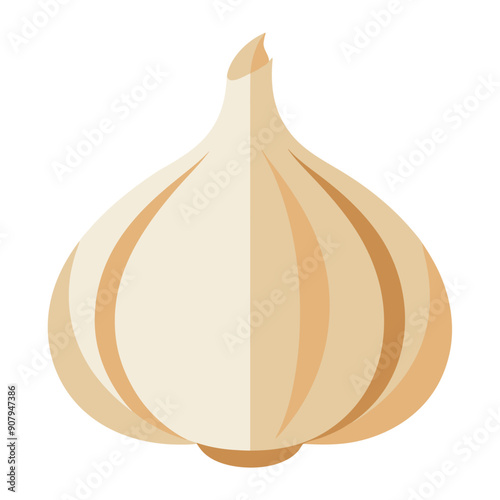 garlic vegetable for cooking meals. A bright element isolated on white for design. Vector illustration