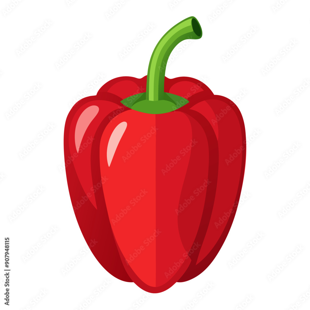 red bell pepper vegetable for cooking meals. A bright element isolated on white for design. Vector illustration red bell pepper vegetable for cooking meals. A bright element isolated on white for design. Vector illustration