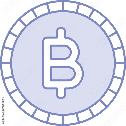 Baht Currency Icon for Thai Financial and Economic Transactions