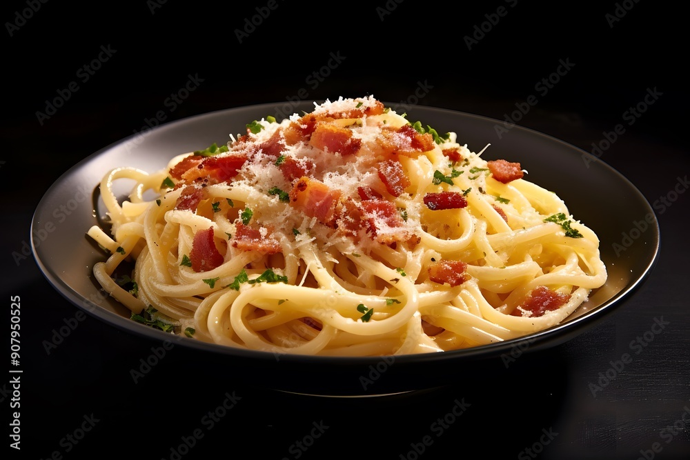 Classic spaghetti bolognese on a white plate with a wooden table backdrop