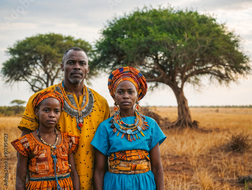 african family in th village