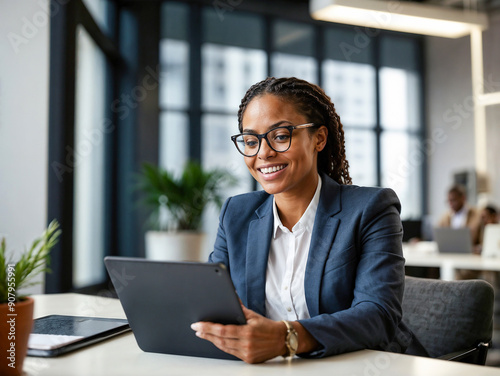 businesswoman working in office